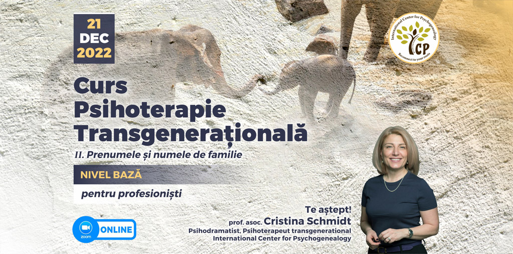21.12.2022 – Curs Psihoterapie Transgenerațională(Nivel Bază – Modul 2) ONLINE